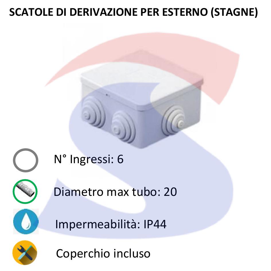 Cassetta di derivazione stagna 80x80X40 mm - FAEG 13403