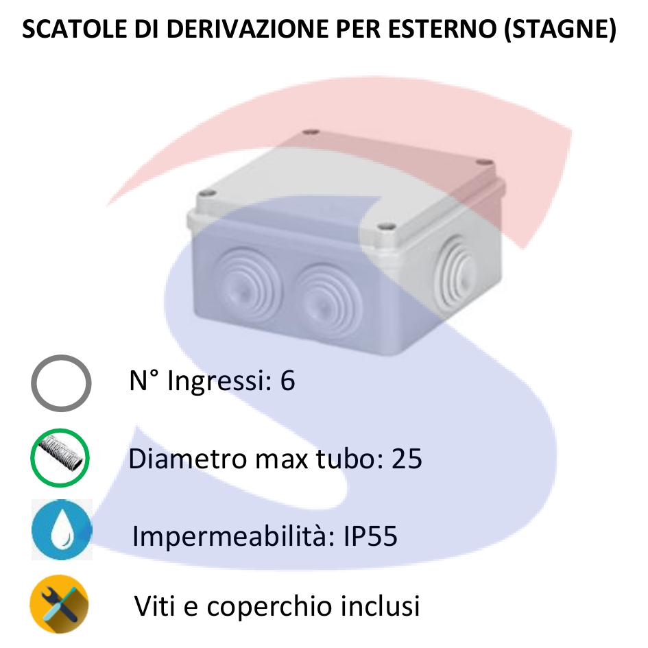 Cassetta di derivazione stagna 100x100X50 mm - FAEG 13404