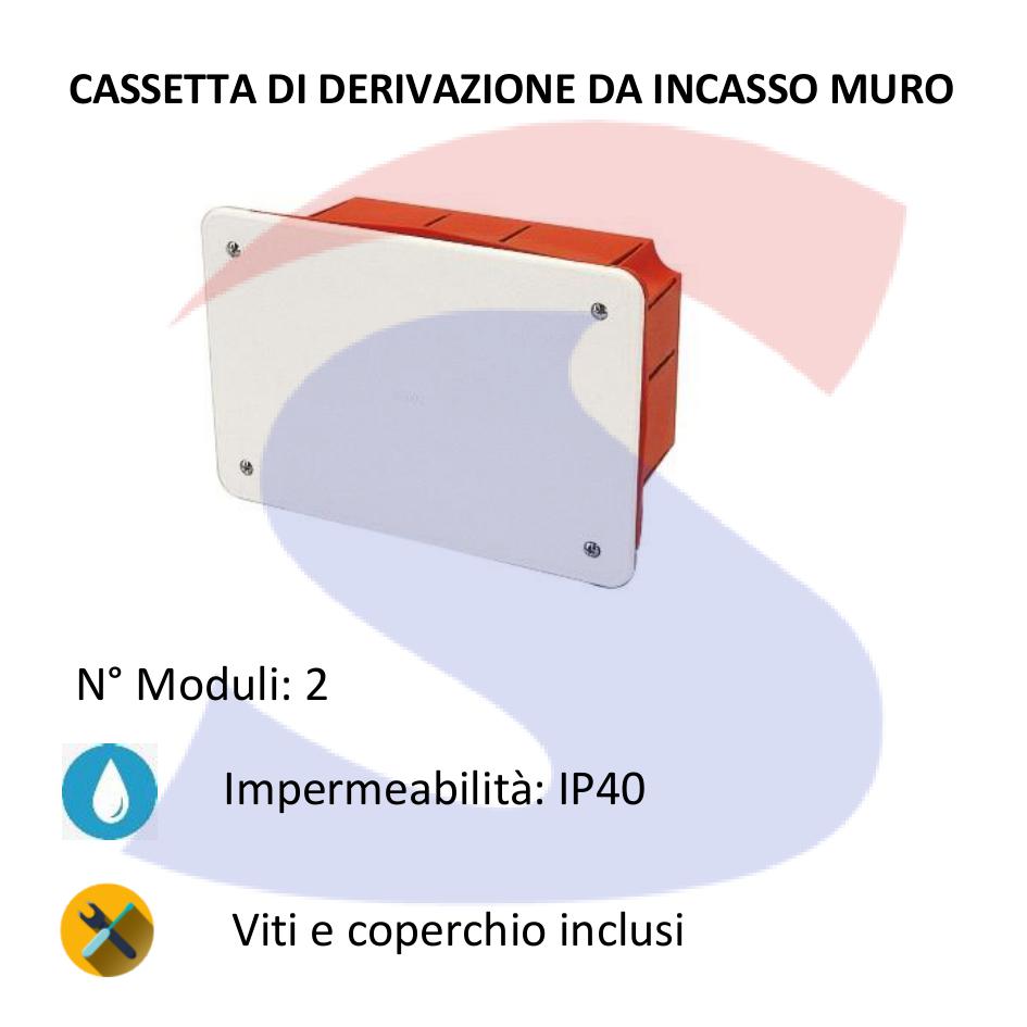 Cassetta di derivazione da incasso 196x152x75 2 moduli - GEWISS GW48006