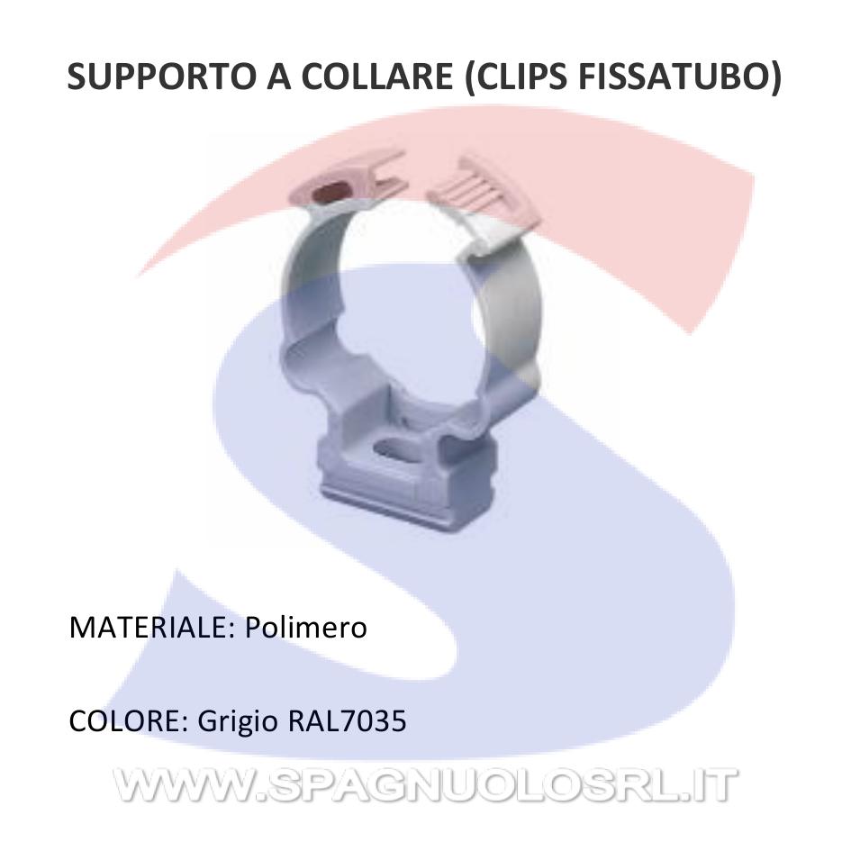 Supporto a collare in polimero per tubo Ø 16 mm Grigio - GEWISS GW50605