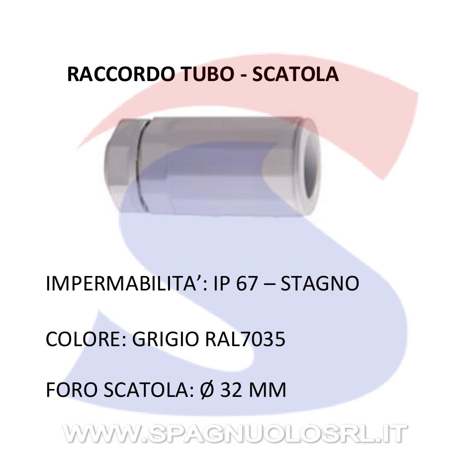 Raccordo Tubo-Scatola IP67 Ø 32mm Grigio RAL7035 - GEWISS DX43232