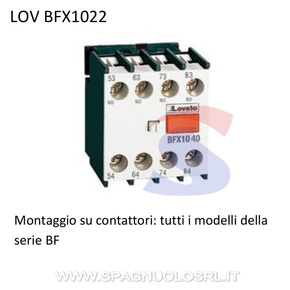 Blocco contatti ausiliari 2 NO +2 NC per contattori serie BF - LOVATO BFX1022