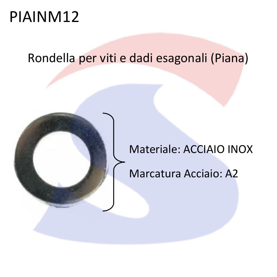 Rondella per Viti e dadi Esagonali (Piana) Inox M12 - VITI PIAINM12