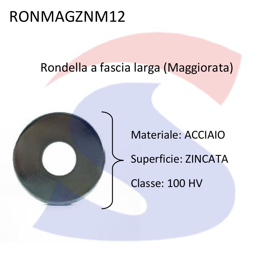 Rondella a Fascia Larga (Maggiorata) Zincata M12X36 - VITI RONMAGZNM12