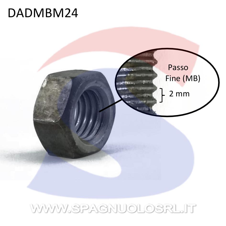Dado Esagonale Medio Brunita Passo Fine M24 - VITI DADMBM24