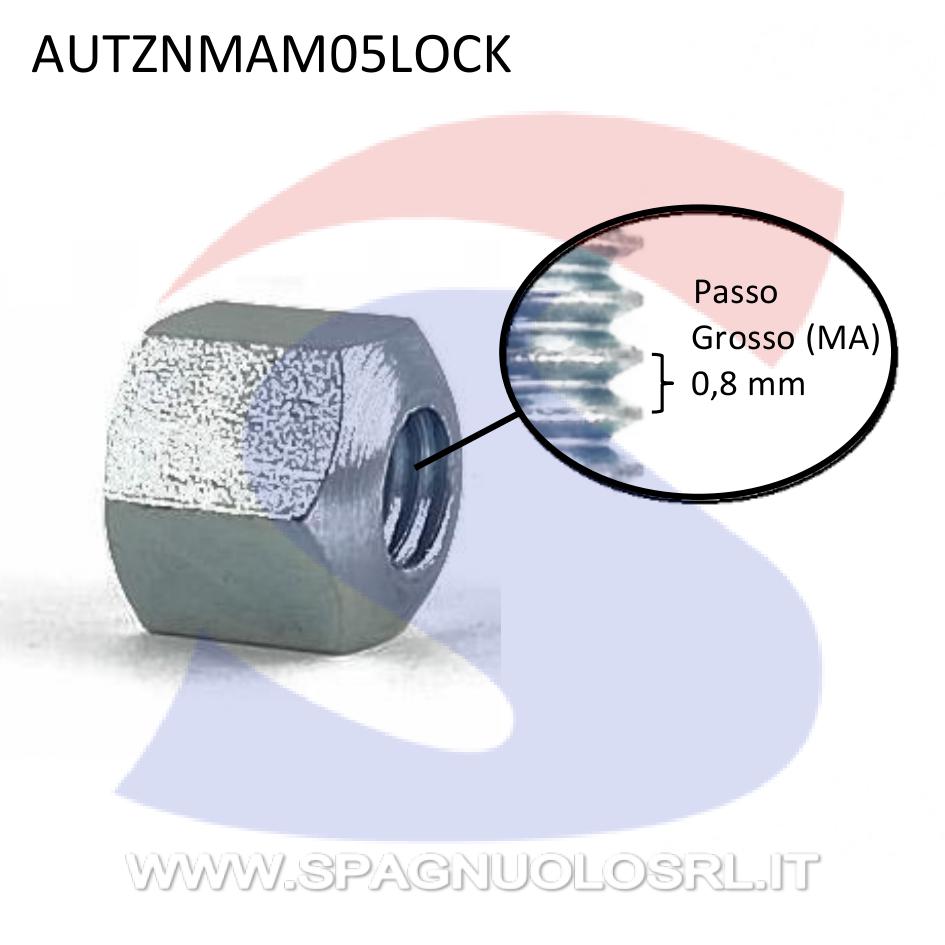 Dado Esagonale Autobloccante Lock Zincato Passo Grosso M5 - VITI AUTZNMAM05LOCK
