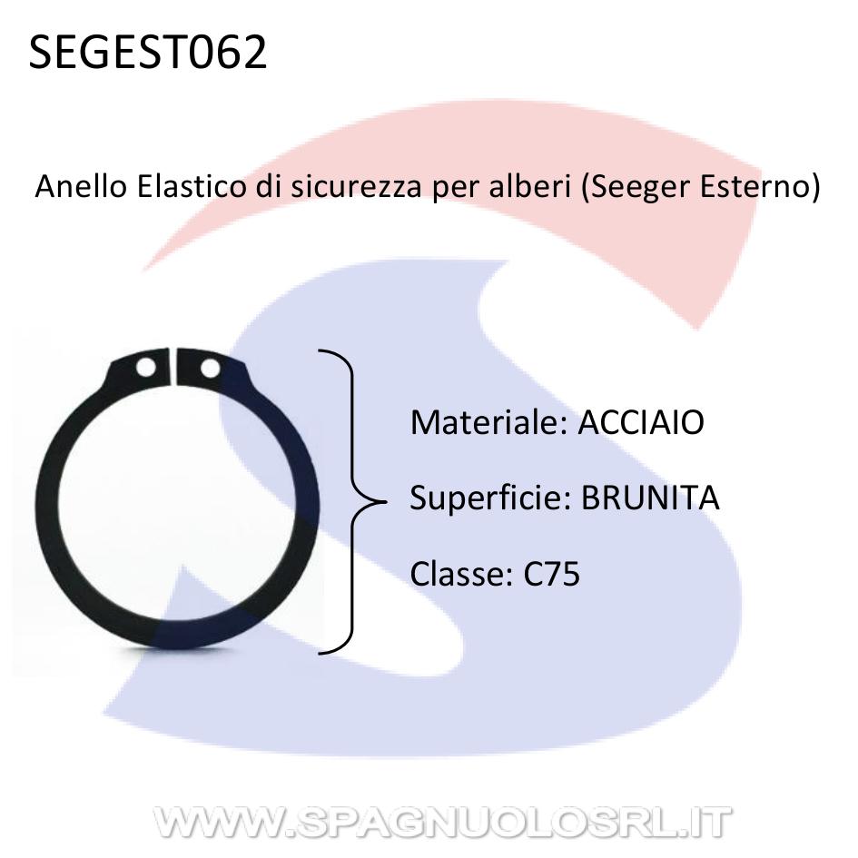 Anello Elastico di sicurezza per Albero (Seeger Esterno) M62 - VITI SEGEST062
