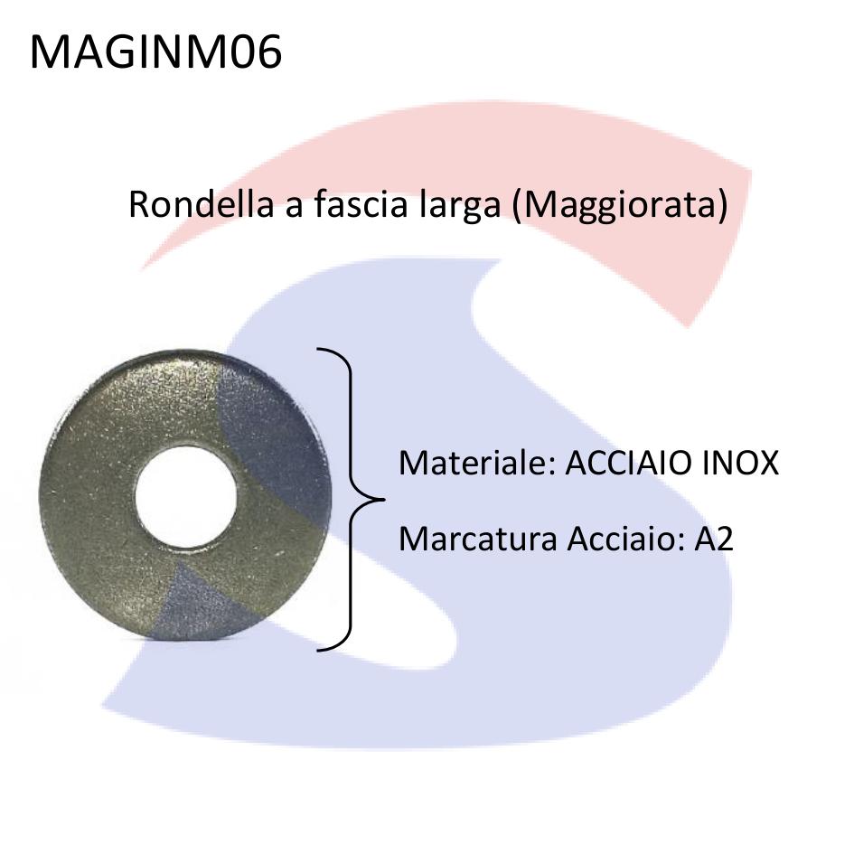 Rondella a Fascia Larga (Maggiorata) Inox M6X18 - VITI MAGINM06