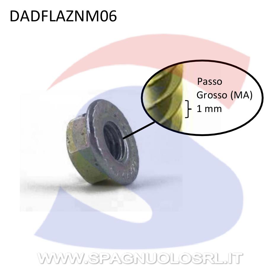 Dado Esagonale Flangiato Zincato Giallo Passo Grosso M6 - VITI DADFLAZNM06