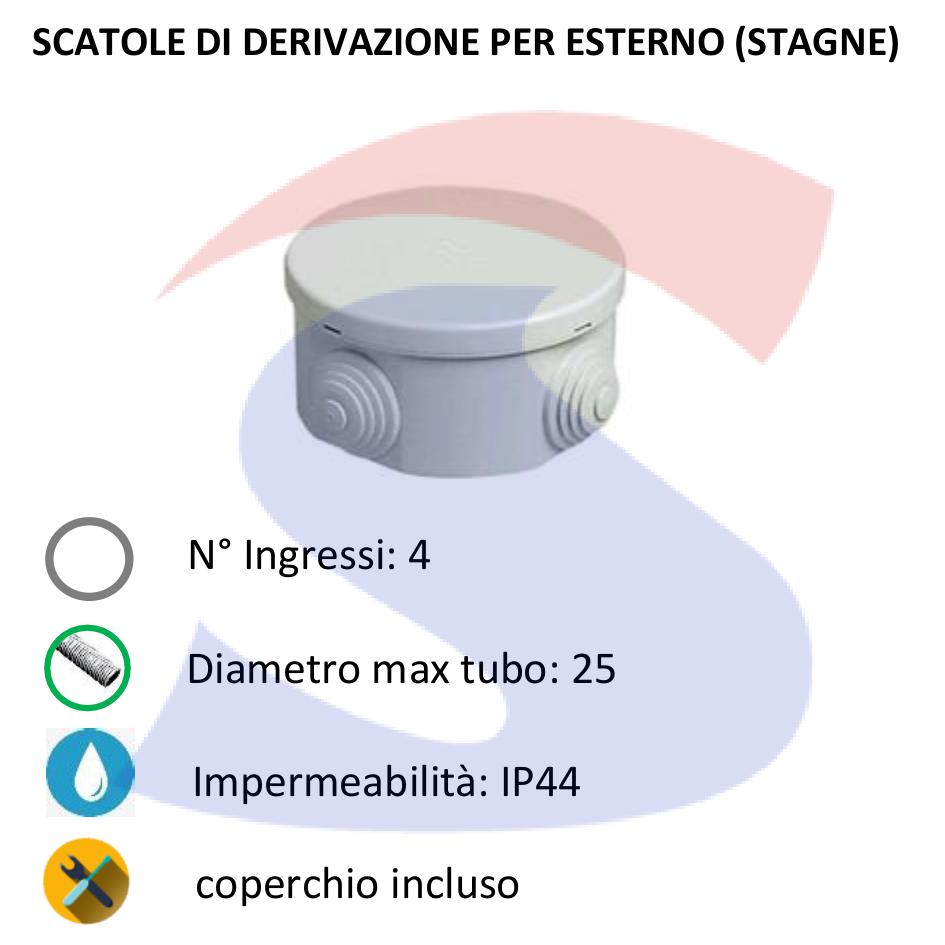 Cassetta di derivazione stagna 65x40 mm - MARLANVIL 001