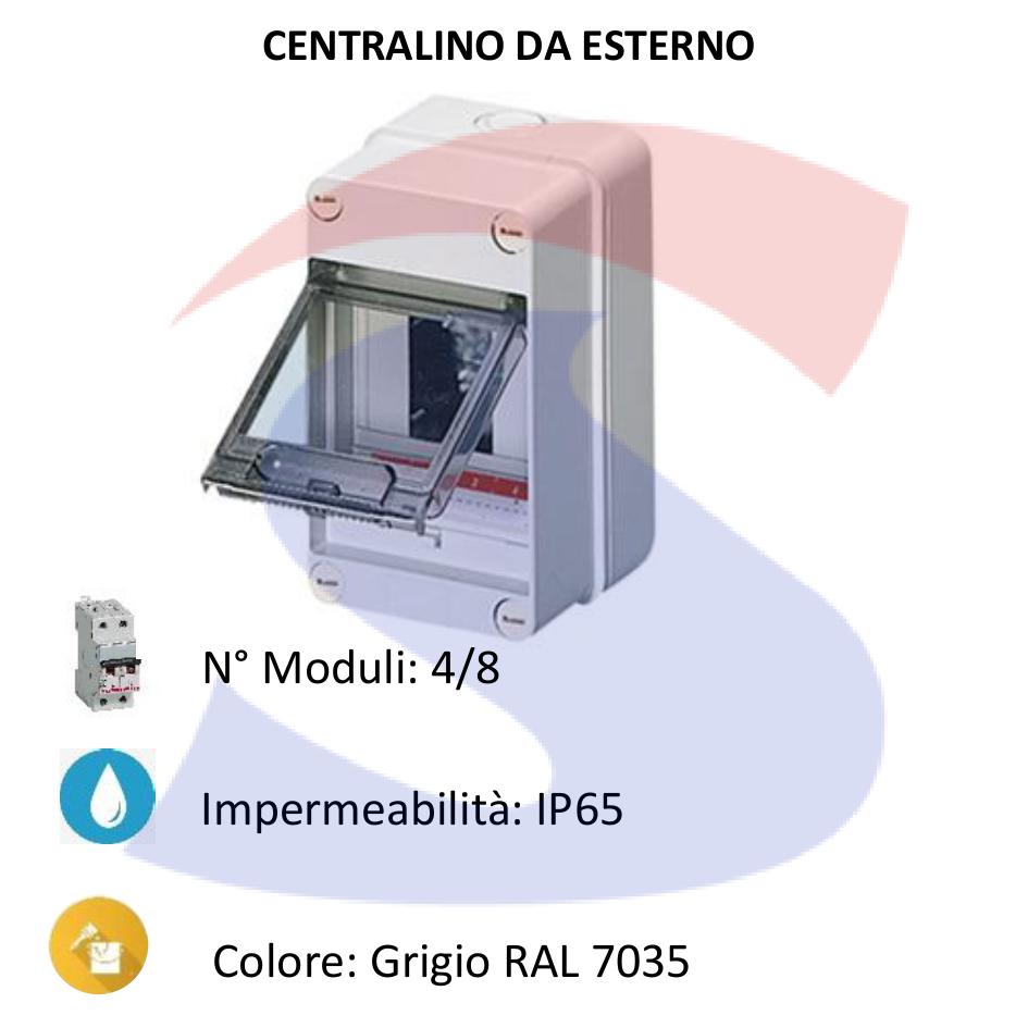 Centralino modulare da esterno 200X160x90 mm 4/8 moduli - MARLANVIL 92.08