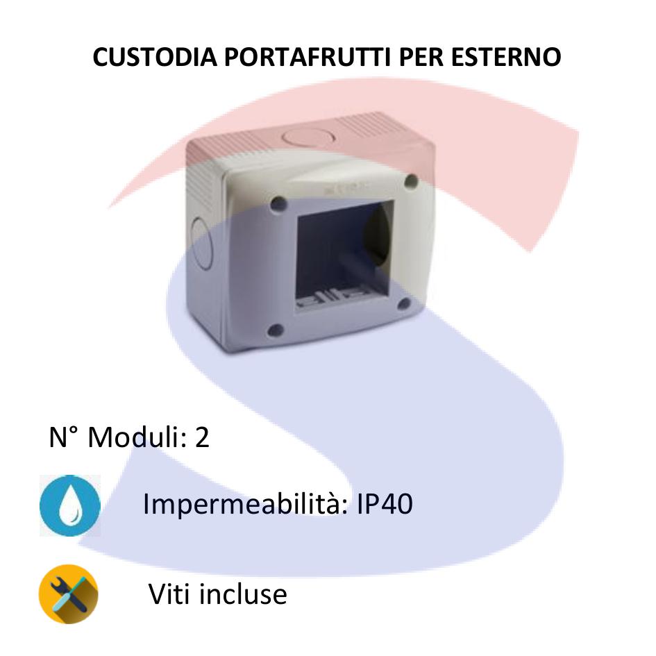 Cassetta portafrutti da esterno 75x80x47 mm 2 posti - MASTER 43302