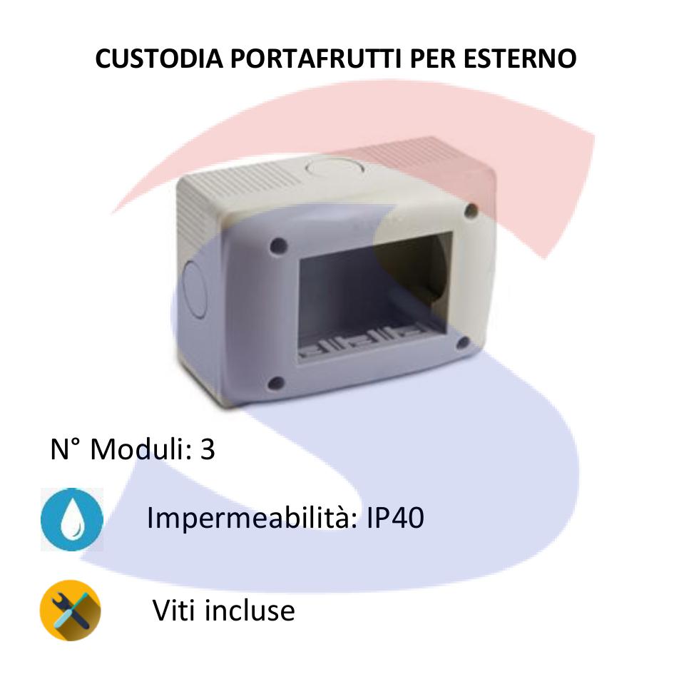 Cassetta portafrutti da esterno 120x80x47 mm 3 posti - MASTER 43303