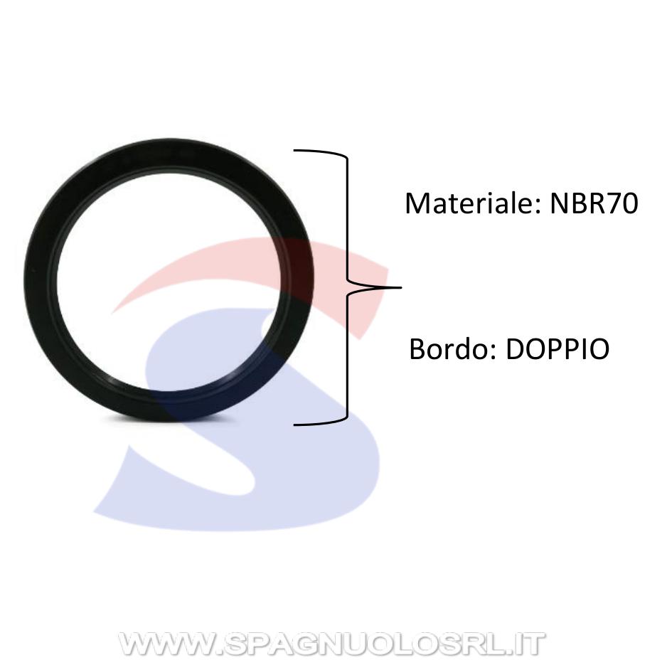 Paraolio con doppio bordo in NBR70 25 x 36 x 7 mm - CAR PAR25X36X7AS
