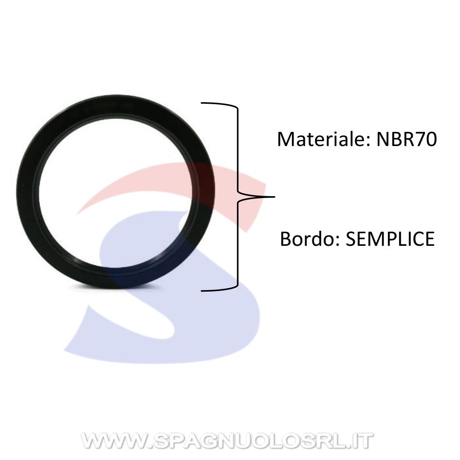 Paraolio con bordo semplice in NBR70 50 x 110 x 12 mm - CAR PAR50X110X12A