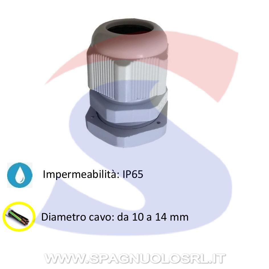 Pressacavo passo PG16 per cavo Ø 10 - 14 mm Grigio RAL7035 - MASTER PPG2016