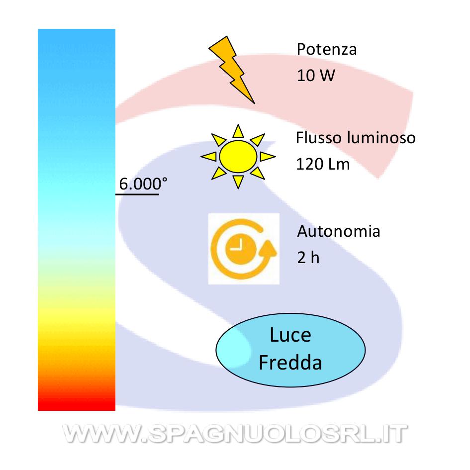 Lampada di emergenza Led 10 W Luce Fredda 6.000° - LINCE SI11N20EBR