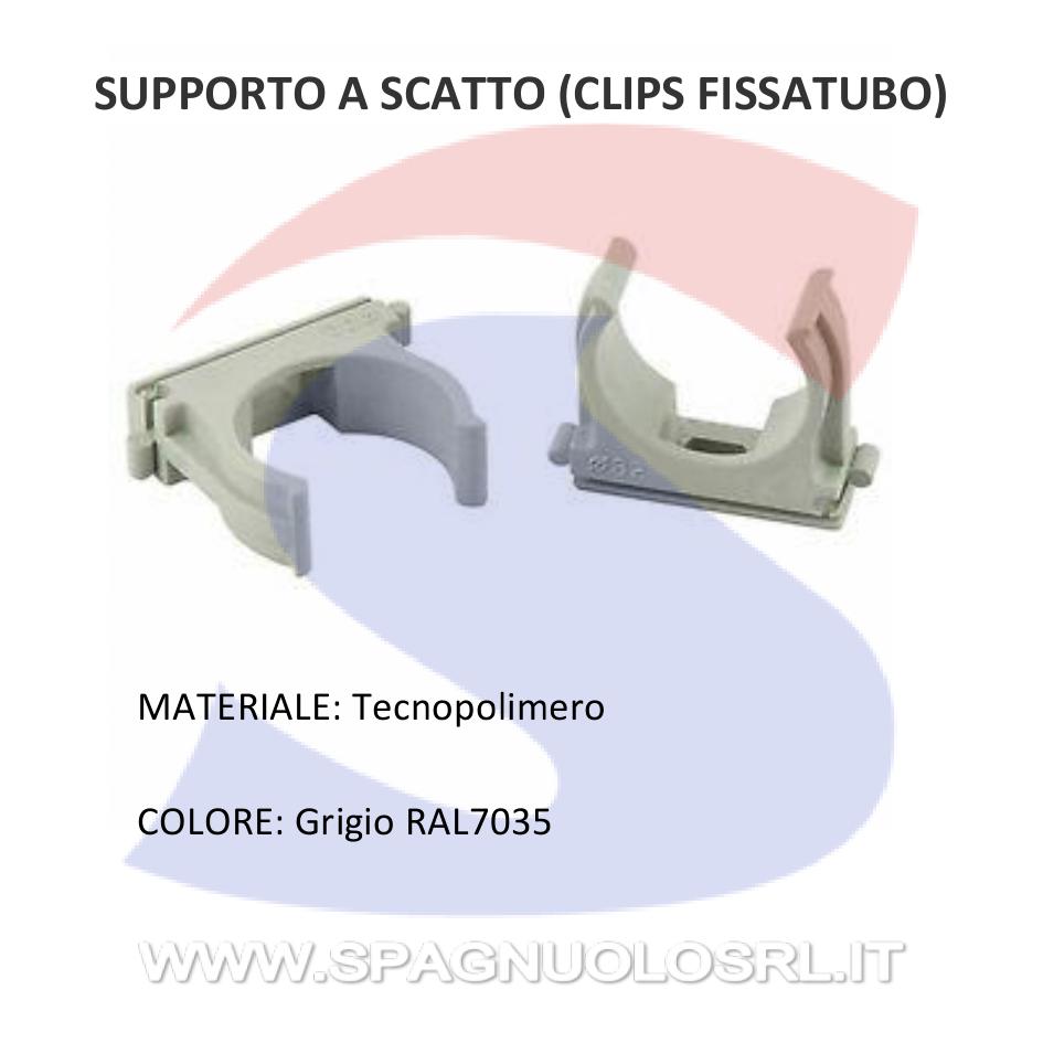 Supporto a scatto in polimero per tubo Ø 25 mm Grigio - GEWISS GW50603