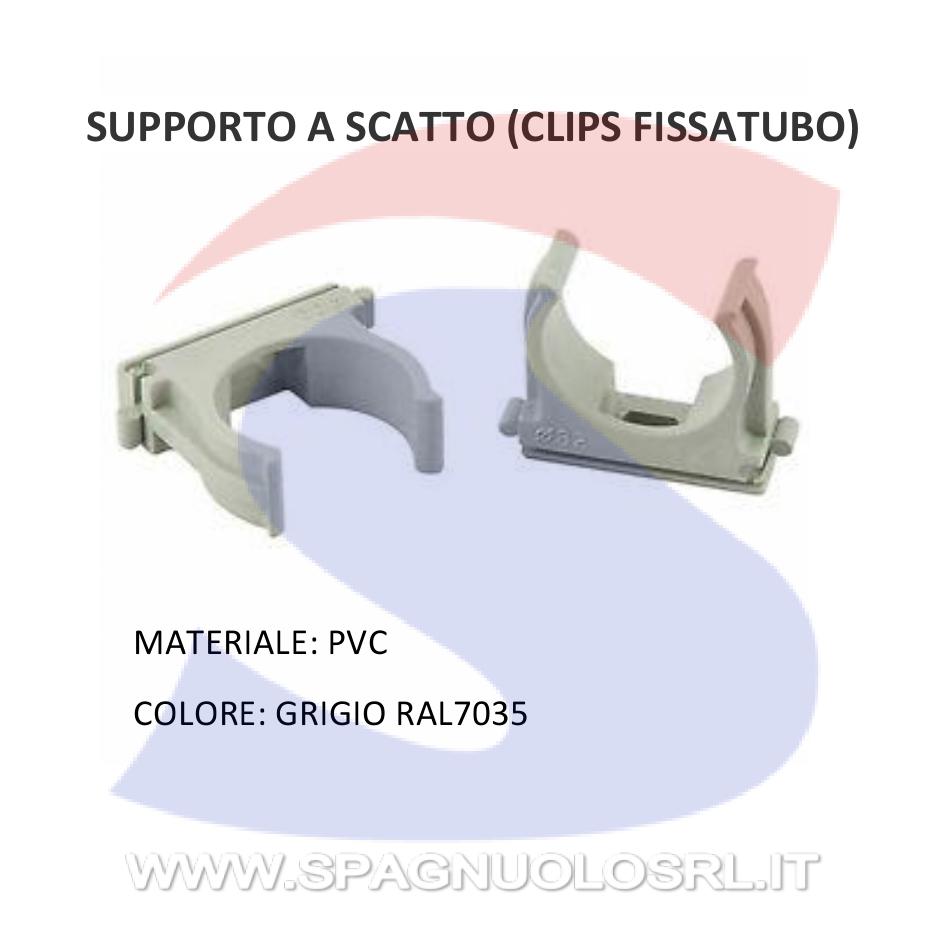 Supporto a scatto in polimero per tubo Ø 20 mm Grigio - MASTER CFS10020