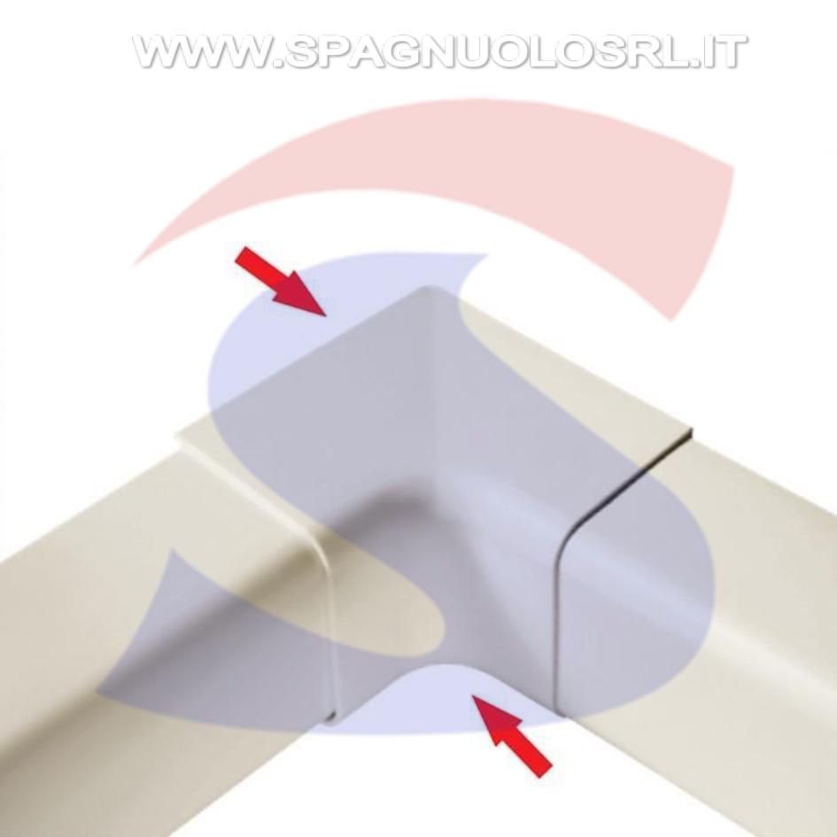 Angolo interno 20x10 mm Bianco RAL 9001 in PVC - ELETTROCANALI ECAI2010B