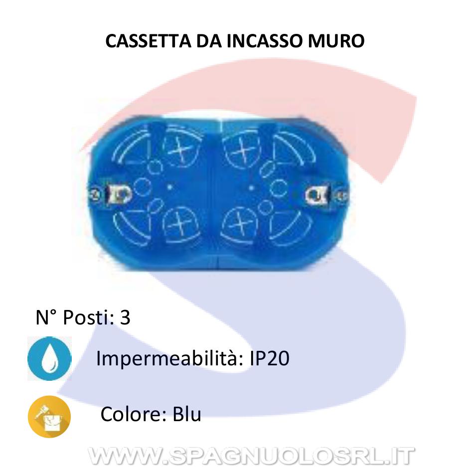 Cassetta portafrutti da incasso 115x65x49mm 3 posti - FAEG 10253