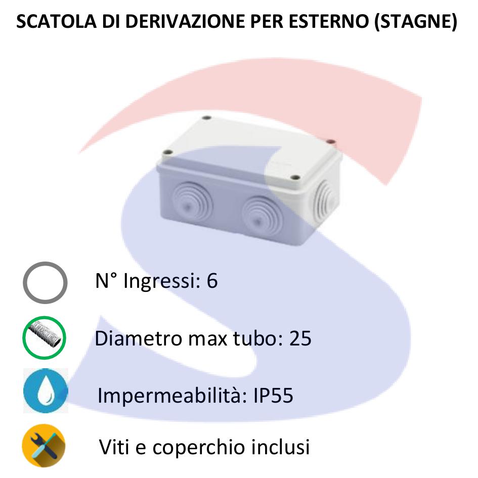 Cassetta di derivazione stagna 120x80X50 mm - GEWISS GW44005