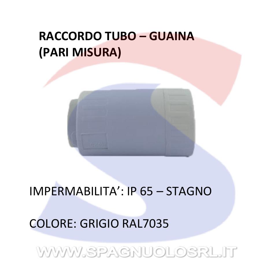 Raccordo Tubo-Guaina pari misura IP65 Ø 32mm Grigio RAL7035 - MASTER RTG2032