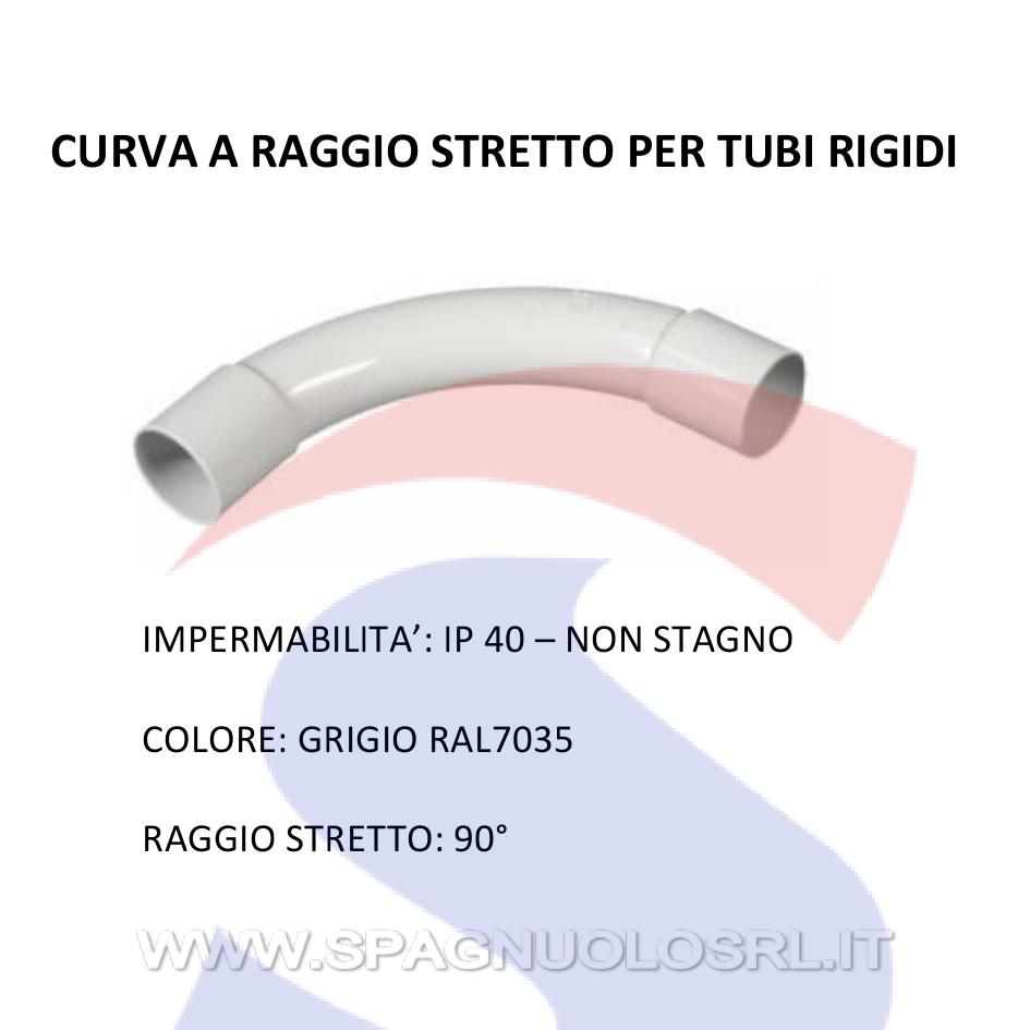 Curva a raggio stretto RK IP40 Ø 40 mm Grigio RAL7035 - MASTER CTT1040