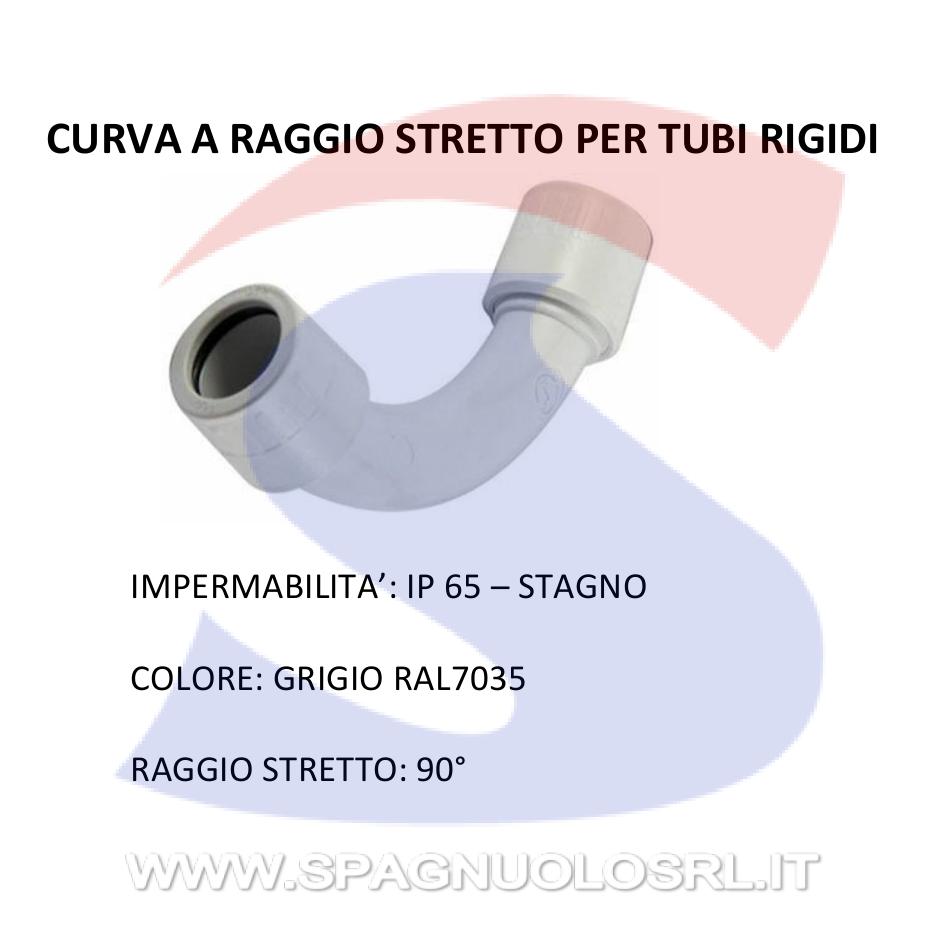 Curva a raggio stretto RK IP65 Ø 16MM Grigio RAL7035 - ELETTROCANALI ECCS16
