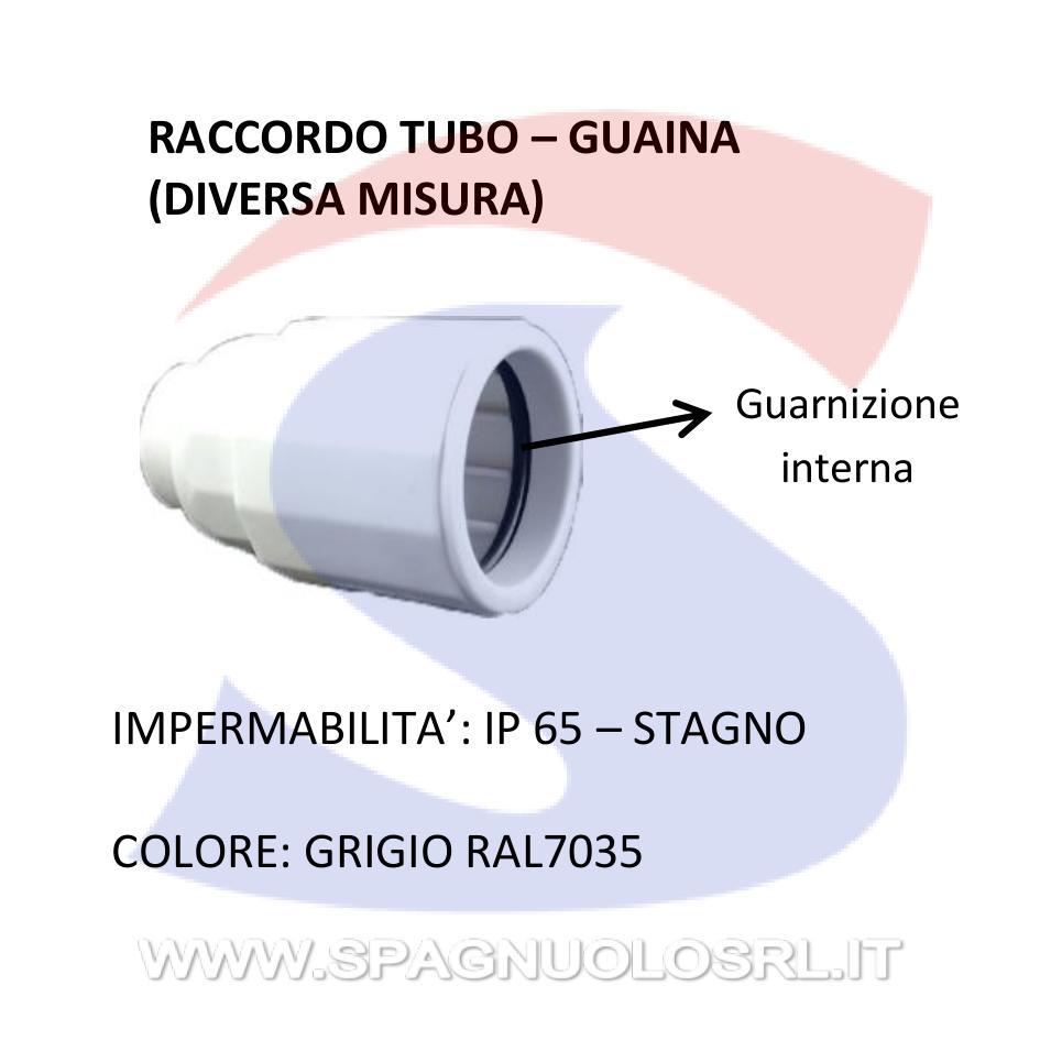 Raccordo Tubo-Guaina IP65 Ø 32-25 mm Grigio RAL7035 - FAEG 16432