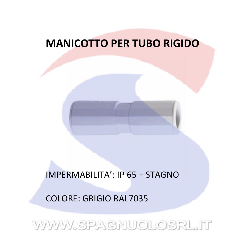 Manicotto IP65 Ø 25 mm in PVC Grigio RAL7035 - MASTER MTT2025