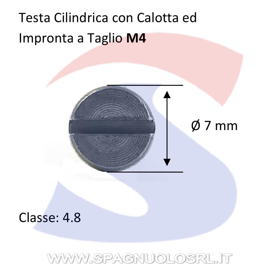 Vite TC con Calotta ed Impronta a Taglio Brunita 4X10 mm - VITI VITTAGM04X10