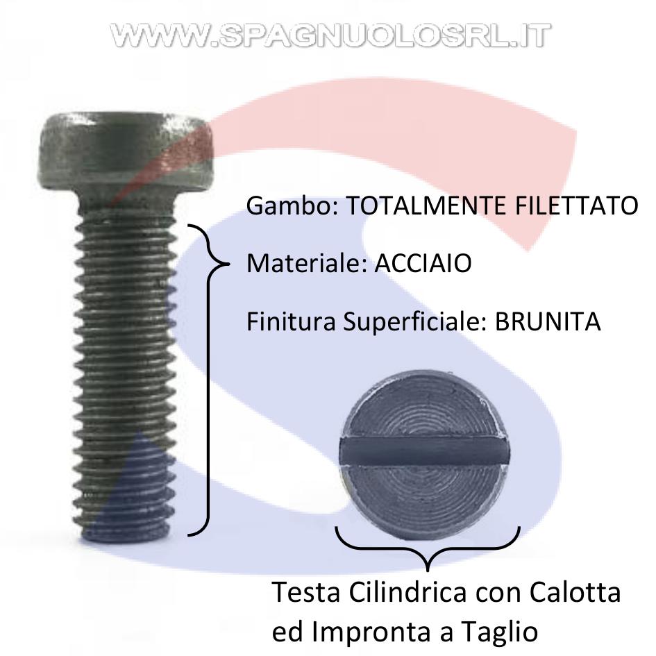 Vite TC con Calotta ed Impronta a Taglio Brunita 5X25 mm - VITI VITTAGM05X25
