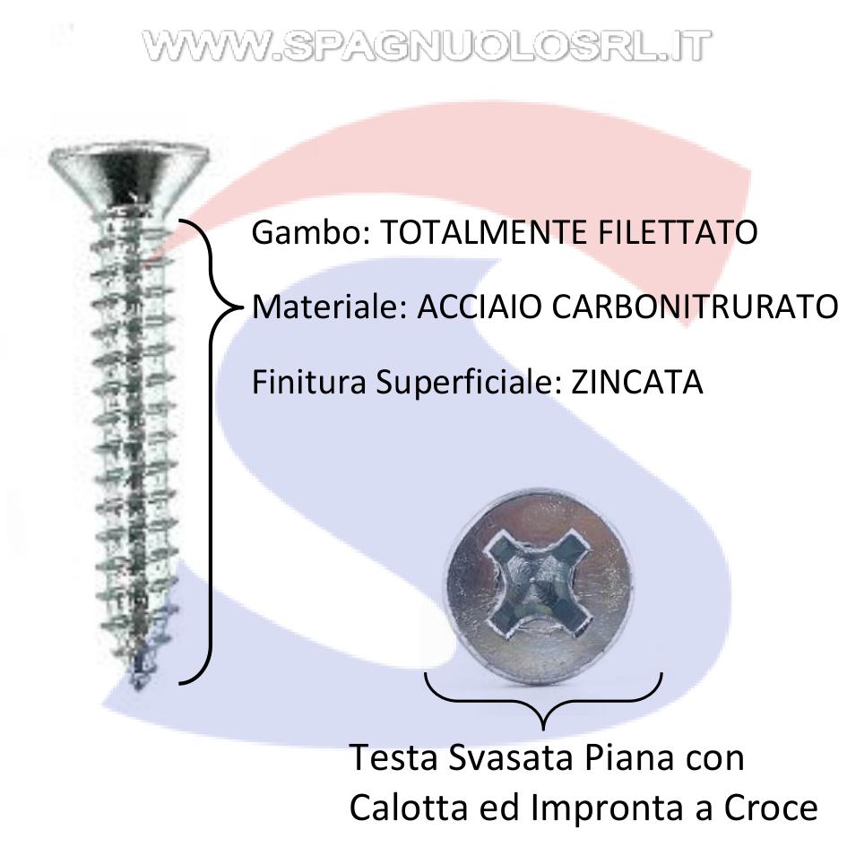 Vite Autofilett. TSP Calotta ed Impronta a Croce ZN 4,2x9,5 - VITI AUTSVCROZN4,2X9,5