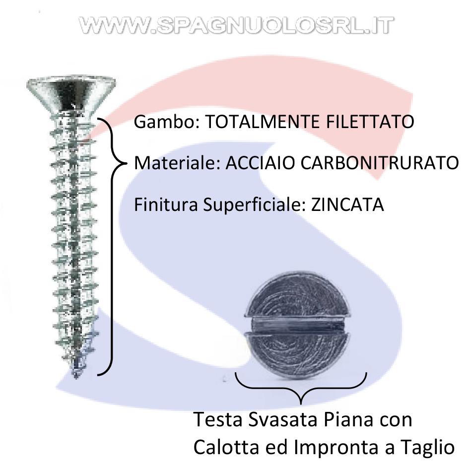 Vite Autofilett. TSP Calotta ed Impronta a Taglio ZN 2,2X9,5 - VITI AUTSVTAGZN2,2X9,5