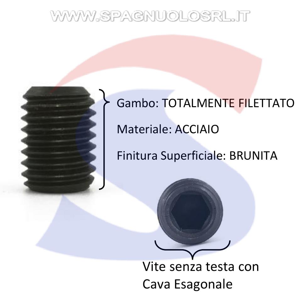 Vite senza Testa (GRANO) con Estremità Piana Brunita 12X20 - VITI GRAPIAGREM12X20