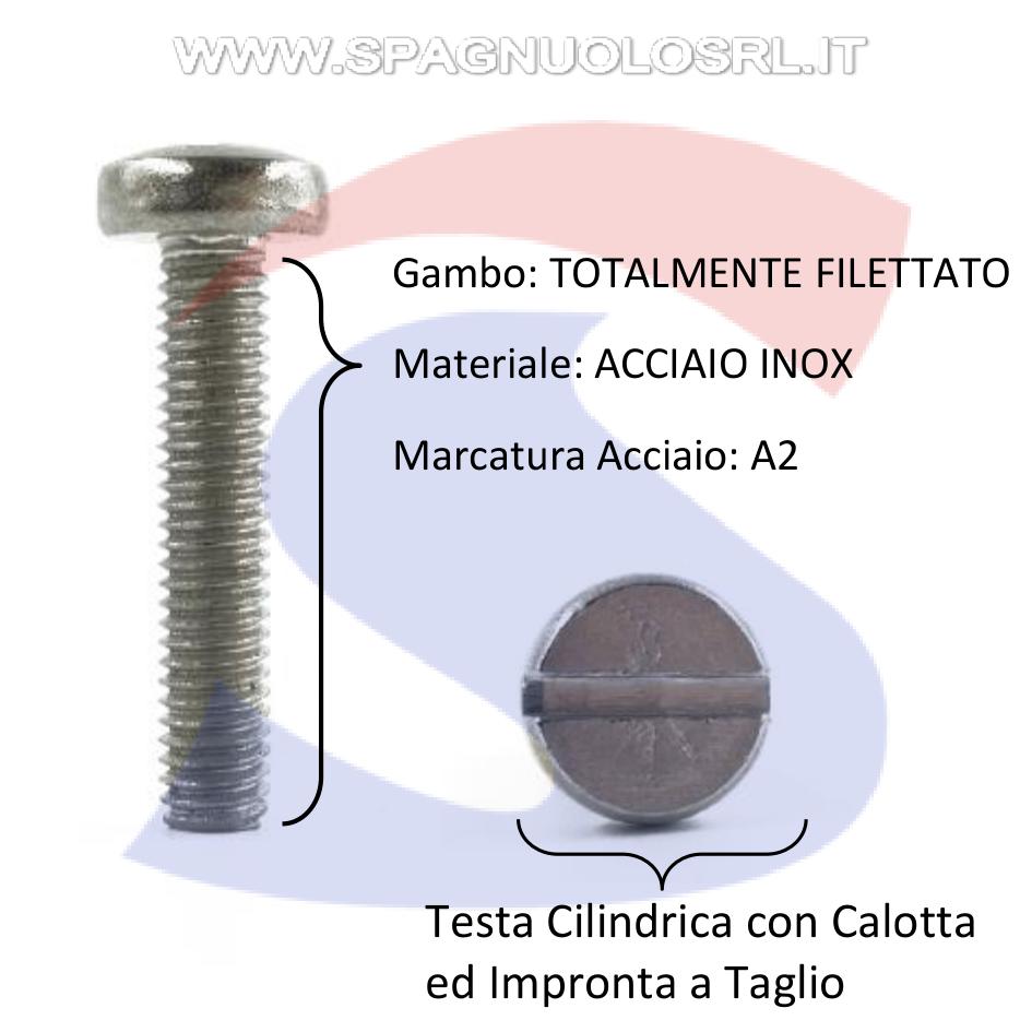 Vite TC con Calotta ed Impronta a Taglio Inox 5x10 mm - VITI VITTAGM05L10IN
