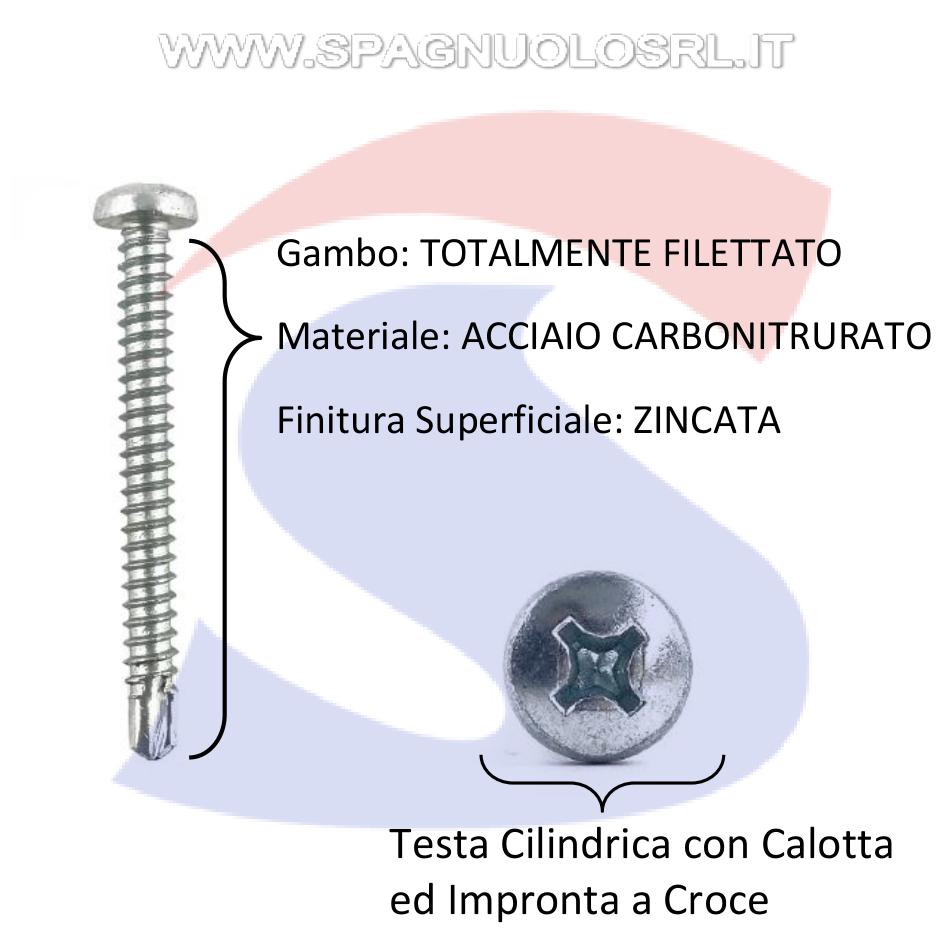 Vite Autoperforanti TC Calotta ed Impronta a Croce ZN 3,9X19 - MUSTAD 17612