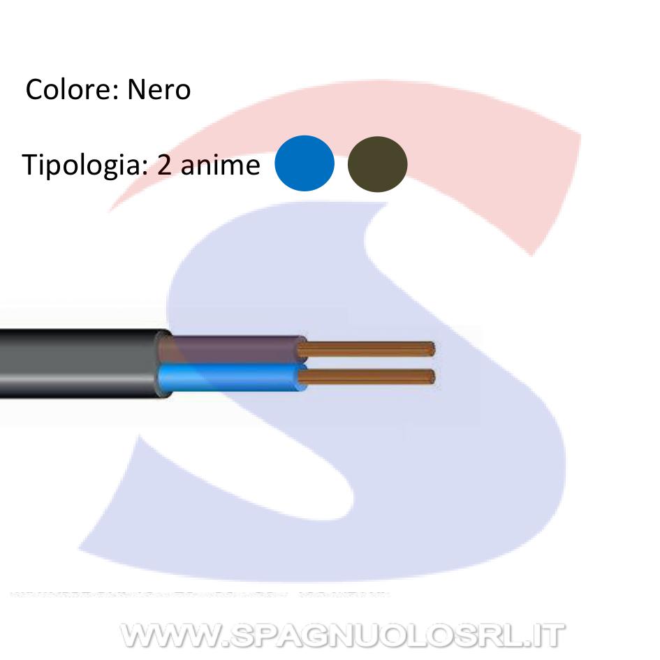 Cavo uso domestico piatto 2 x 1 mm² Nero - MESSI & PAOLONI CUD21N