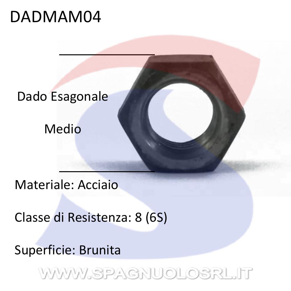 Dado Esagonale Autobloccante Alto Zincato Passo Grosso M4 - VITI AUTZNMAM04