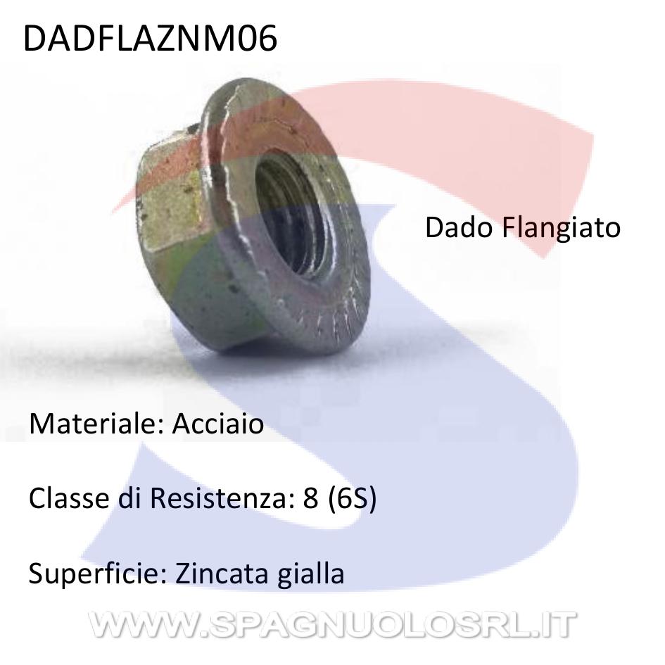 Dado Esagonale Flangiato Zincato Giallo Passo Grosso M6 - VITI DADFLAZNM06