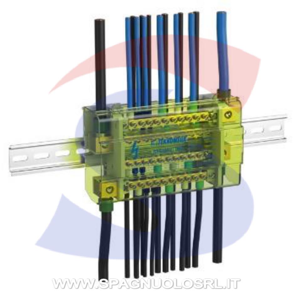 Morsettiera Quadripolare 4 barrette 7 fori 125 A, 4 moduli - ARNOCANALI BD10074