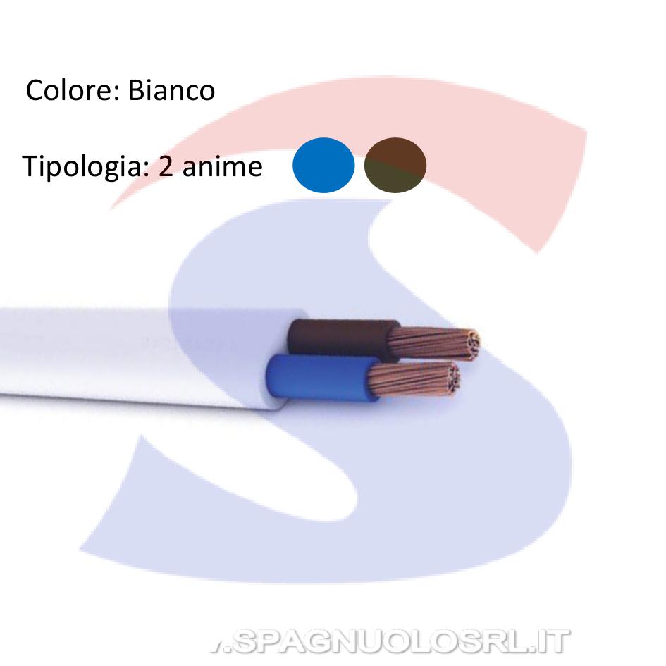 Cavo uso domestico piatto 2 x 0,75 mm² Bianco - MESSI & PAOLONI CUD2075B