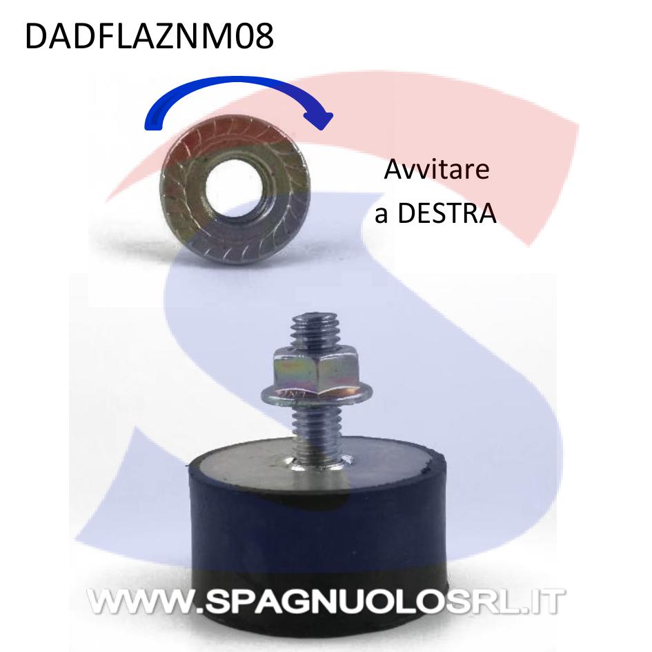 Dado Esagonale Flangiato Zincato Giallo Passo Grosso M8 - VITI DADFLAZNM08