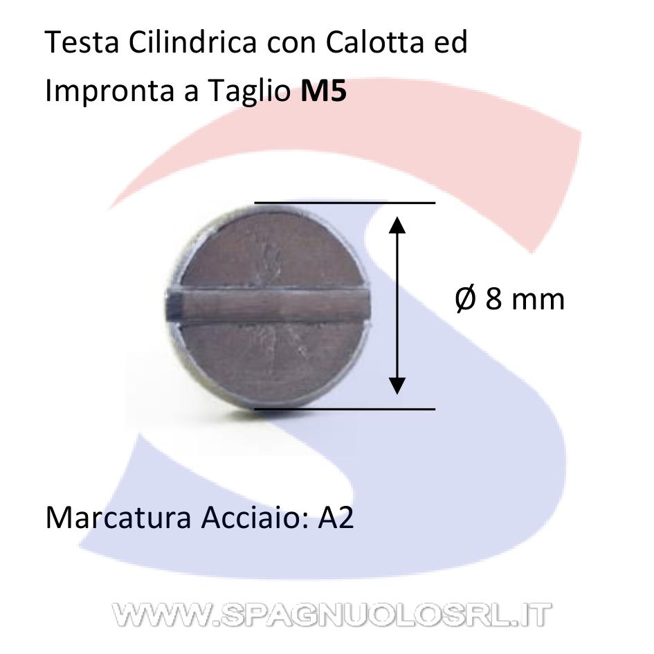Vite TC con Calotta ed Impronta a Taglio Inox 5x10 mm - VITI VITTAGM05L10IN