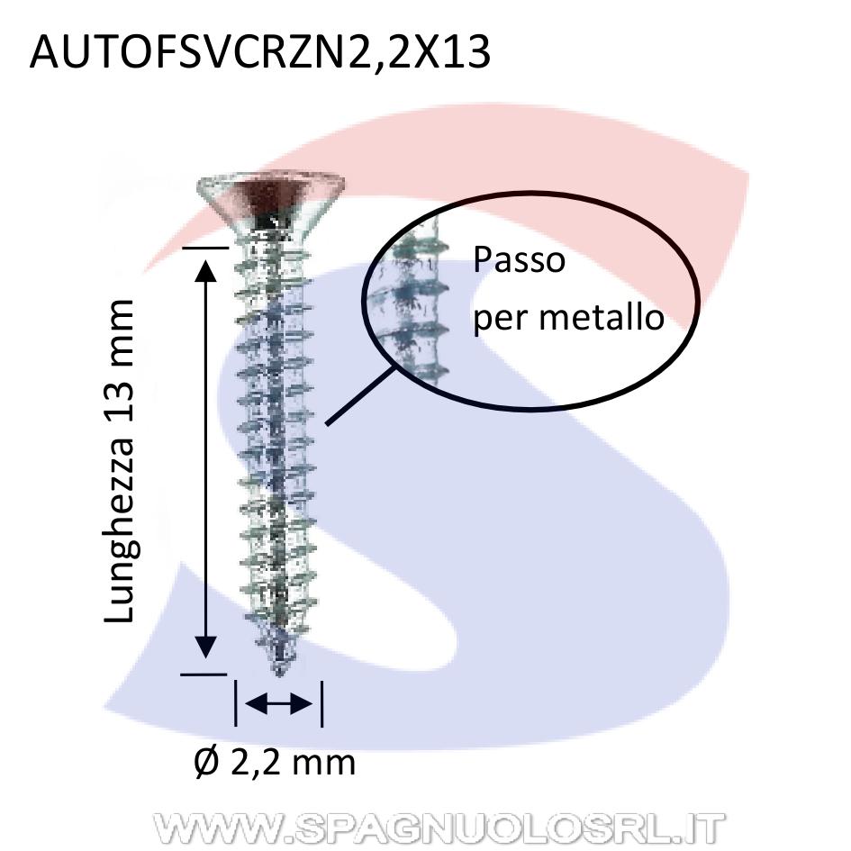 Vite Autofilett. TSP Calotta ed Impronta a Croce ZN 2,2x13 - VITI AUTOFSVCRZN2,2X13