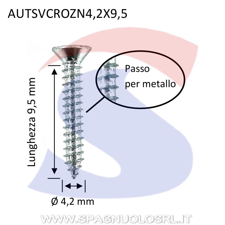 Vite Autofilett. TSP Calotta ed Impronta a Croce ZN 4,2x9,5 - VITI AUTSVCROZN4,2X9,5