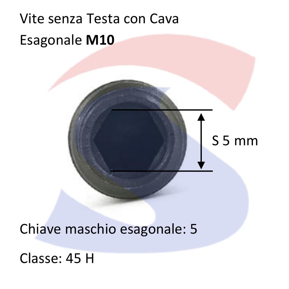 Vite senza Testa (GRANO) con Estremità Conica Brunita 10x25 - VITI GRACONGREM10X25
