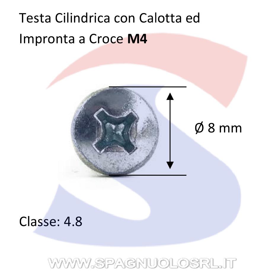 Vite TC con Calotta ed Impronta a Croce Zincata 4X20 mm - VITI VITCROMZN04L20