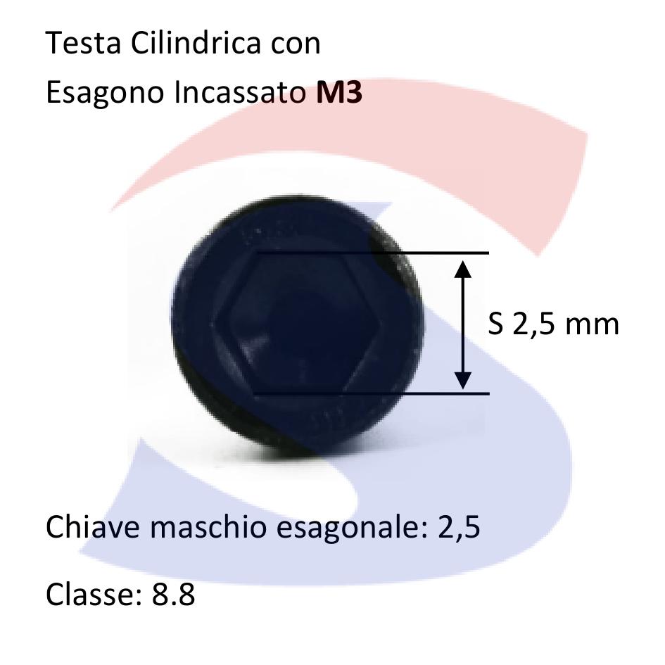Vite TCEI 8.8 Totalmente Filettata Brunita 3X10 mm - VITI VITTCEIM03X10